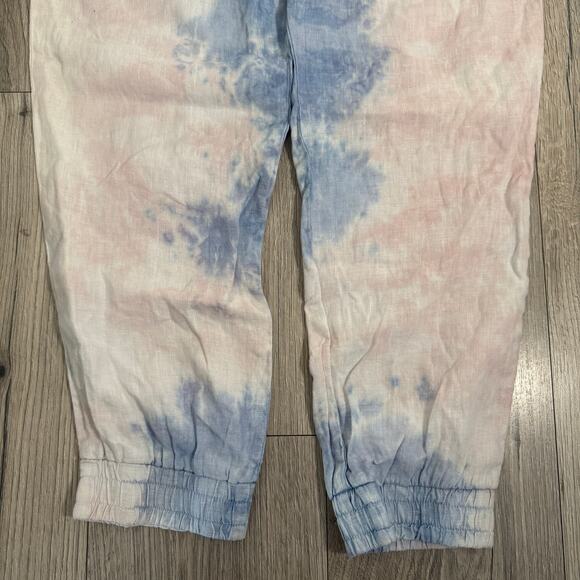 Dex Black Tape Linen Jogger Pants Pink Blue Cloud - Size Medium - $80 - Picture 5 of 8